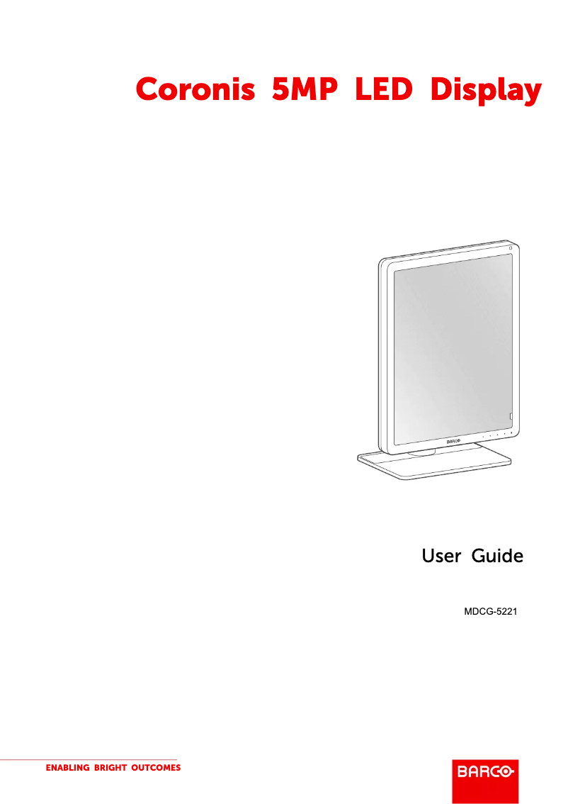 Page n°1 - Manuel utilisateur Barco Coronis MDCG-5221