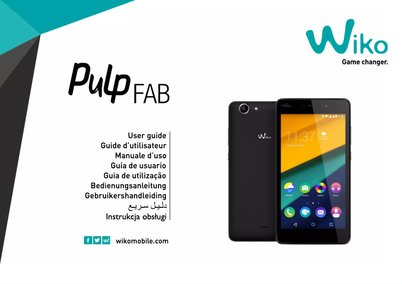 Page 1 de la notice Manuel utilisateur Wiko Pulp Fab
