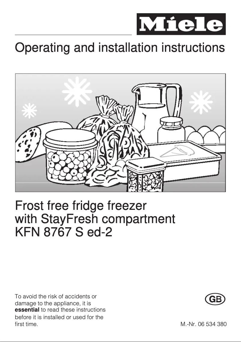 Page 1 de la notice Manuel utilisateur Miele KFN 8767 Sed