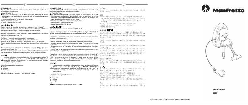 Page n°1 - Manuel utilisateur Manfrotto C338