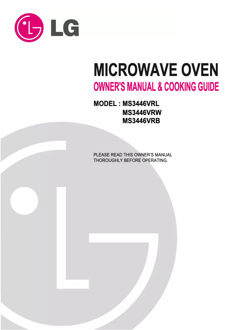 Image de la première page du manuel de l'appareil MS3446VRB