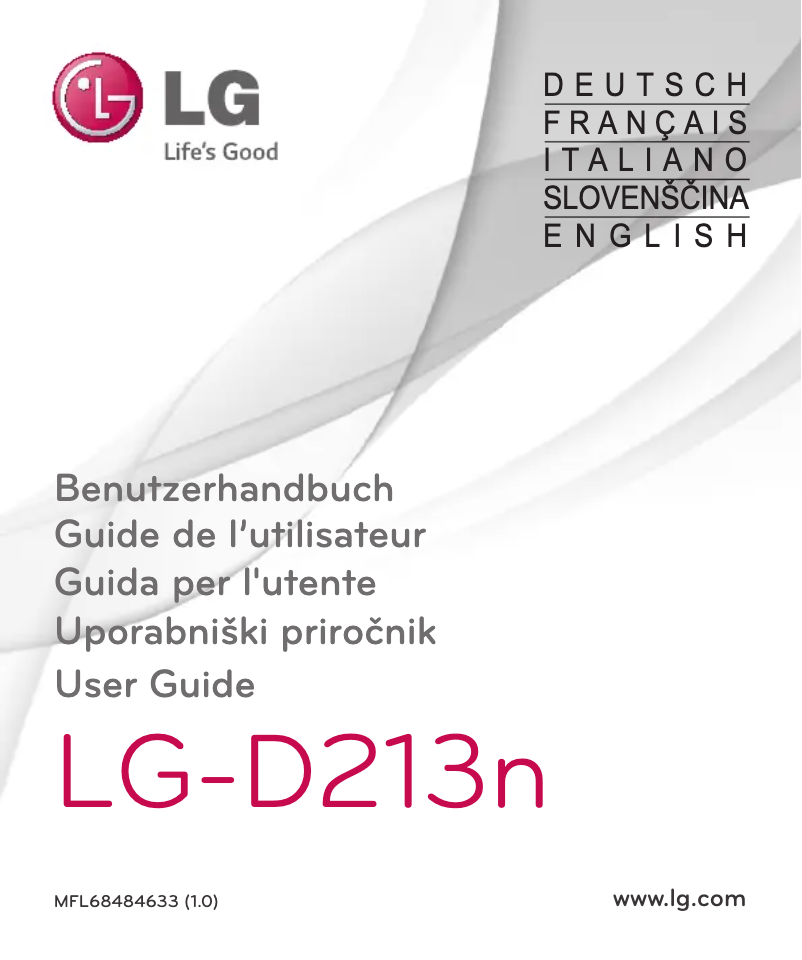 Page 1 de la notice Manuel utilisateur LG LG-D213N