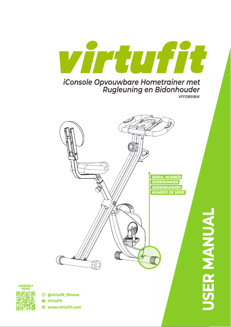Page n°1 - Manuel utilisateur VirtuFit Folding Bike with Tablet Holder