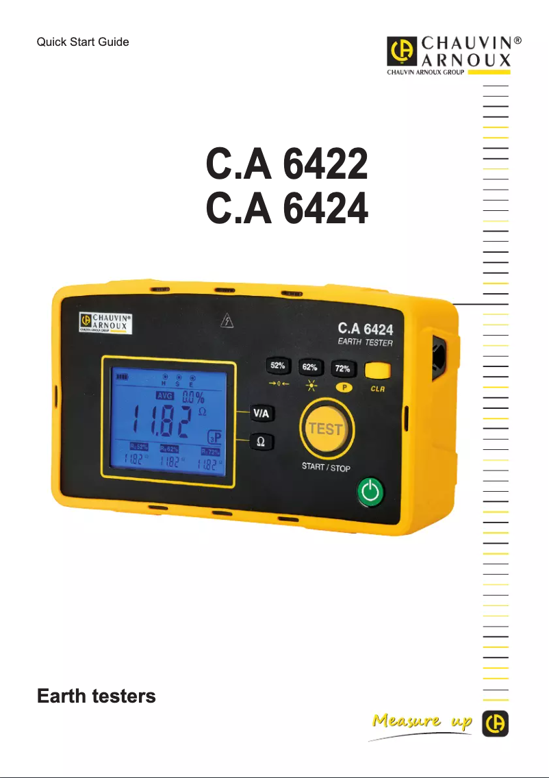 Page 1 de la notice Guide de démarrage rapide Chauvin Arnoux C.A 6422