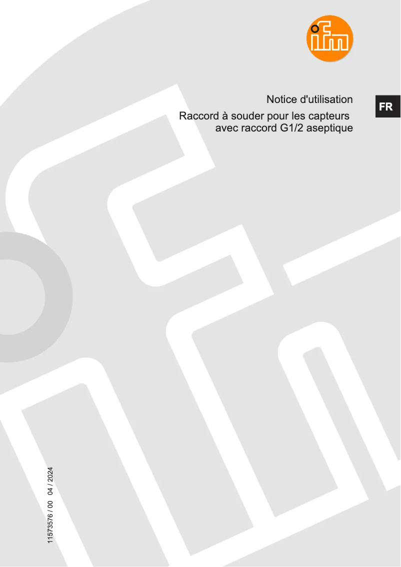 Page 1 de la notice Manuel utilisateur IFM E43920