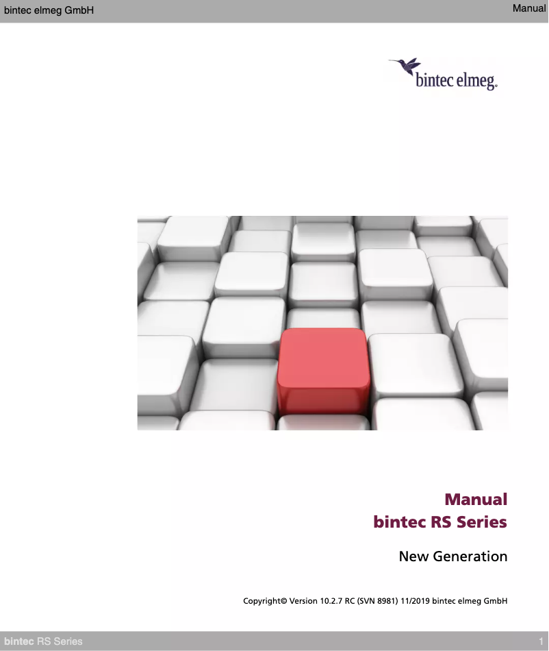 Page n°1 - Manuel utilisateur Bintec-elmeg RS353jwv