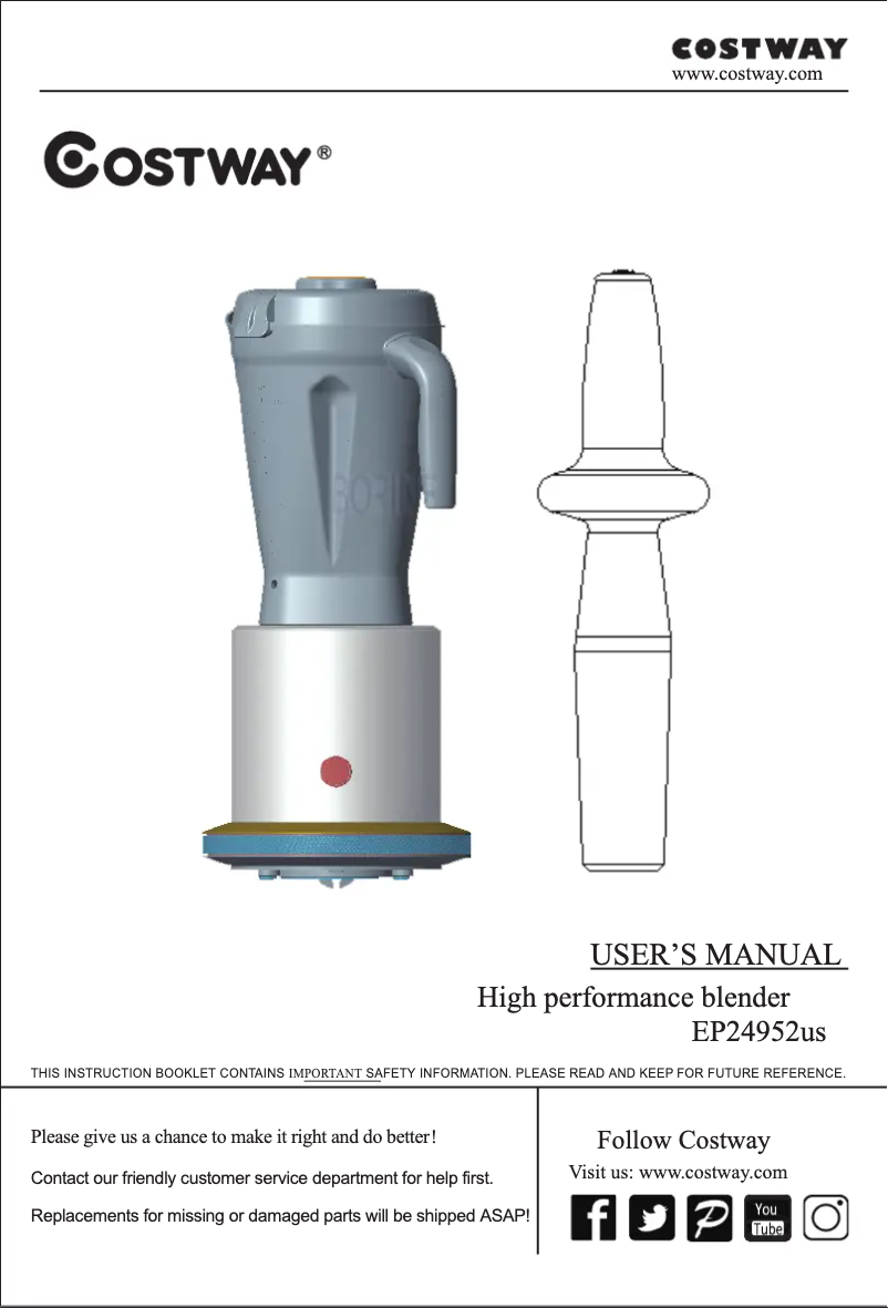 Image de la première page du manuel de l'appareil EP24952US