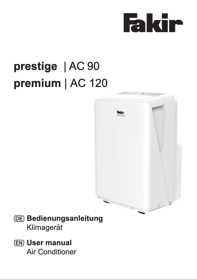 Image de la première page du manuel de l'appareil Prestige AC 90