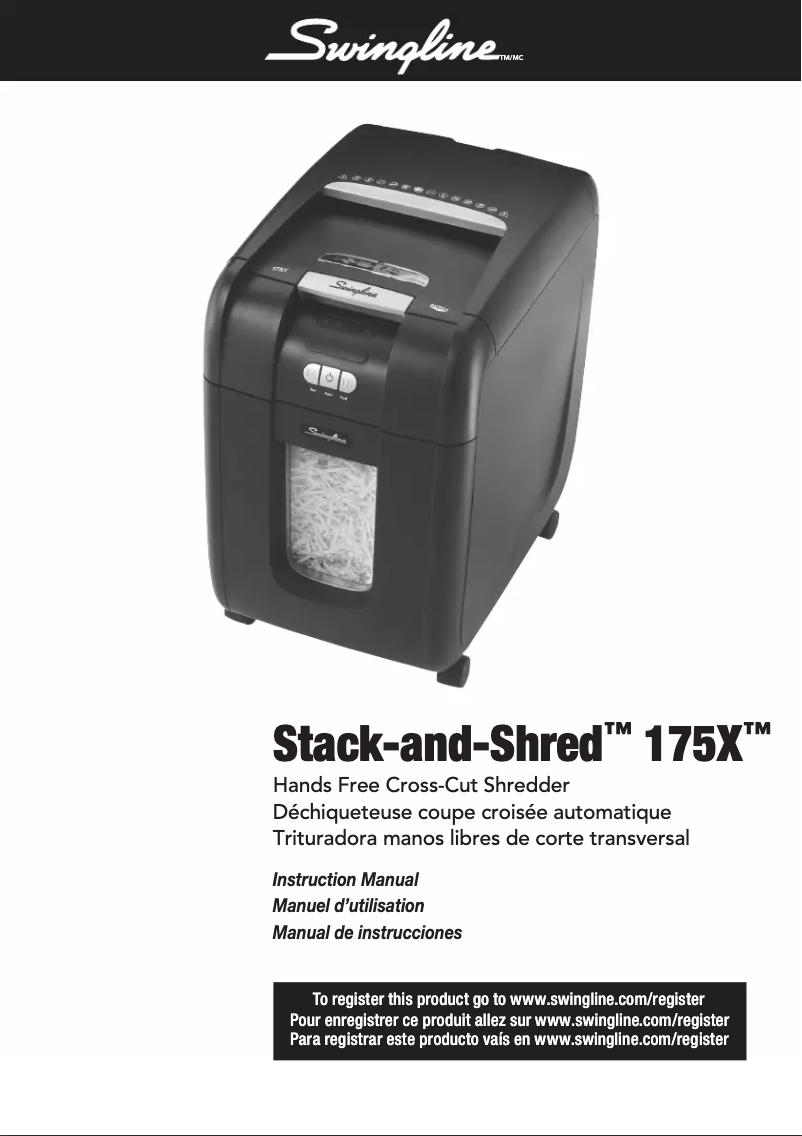 Page n°1 - Manuel utilisateur Swingline Stack-and-Shred 175X