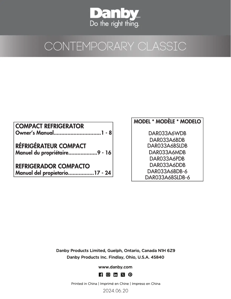 Imagen de la primera página del manual del dispositivo DAR033A6BSLDB-6