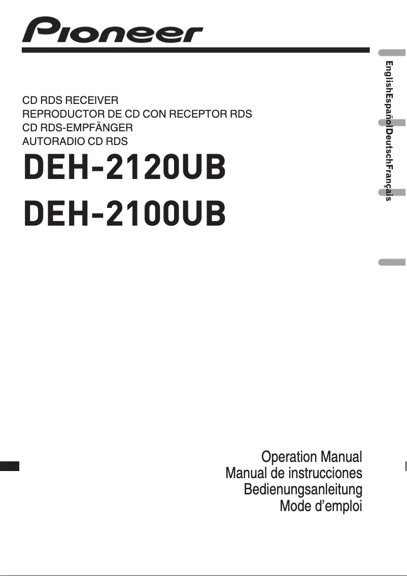 Image de la première page du manuel de l'appareil DEH-2100UB