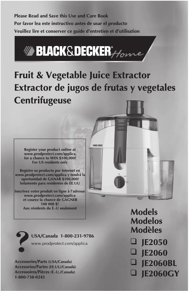 Page n°1 - Manuel utilisateur Black & Decker JE2060BL