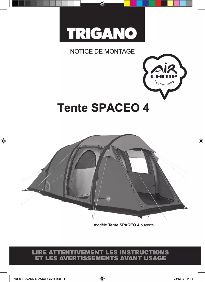 Imagen de la primera página del manual del dispositivo Spaceo 4