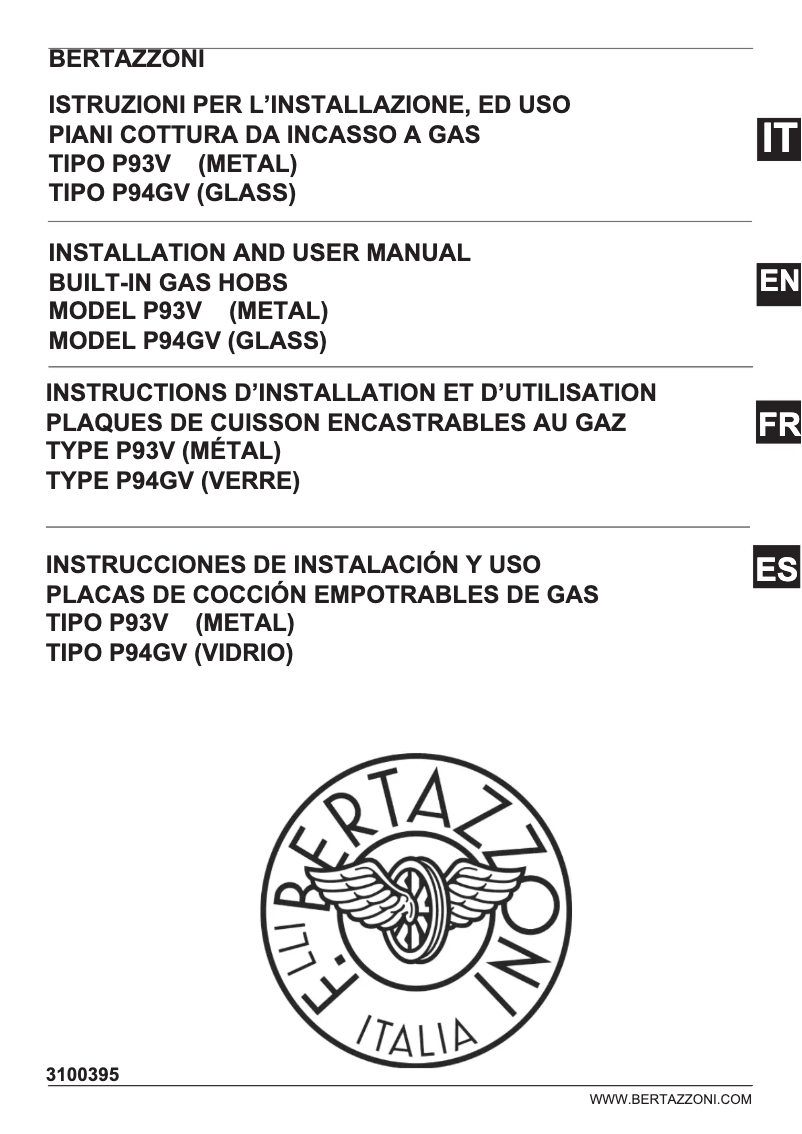 Page 1 de la notice Guide d'installation Bertazzoni P604LPROGNE