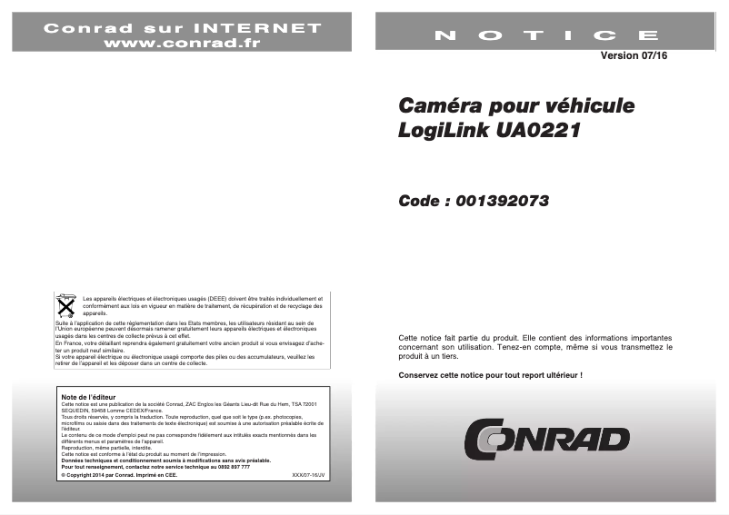 Page 1 de la notice Manuel utilisateur LogiLink UA0221