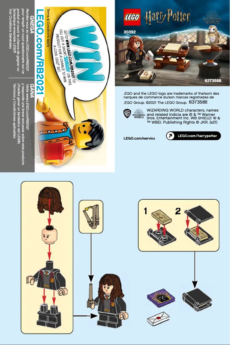 Page 1 de la notice Manuel utilisateur Lego Harry Potter 30392