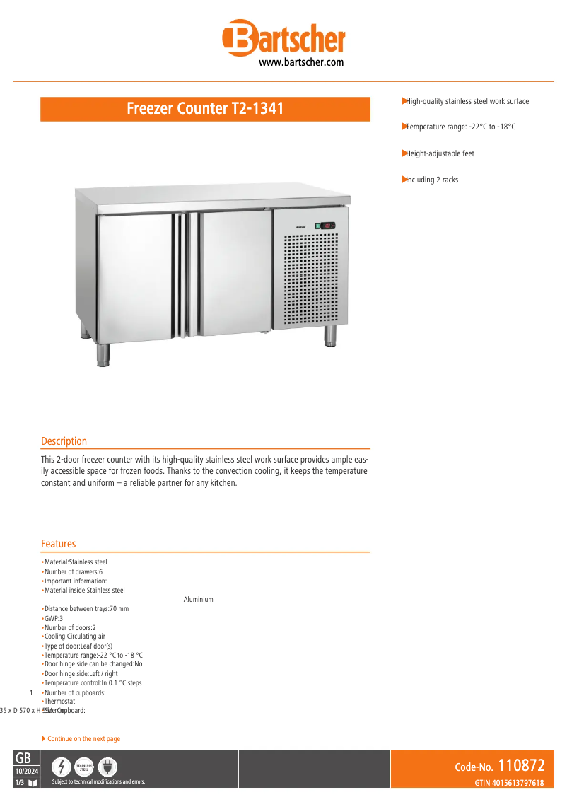 Image de la première page du manuel de l'appareil T2-1341