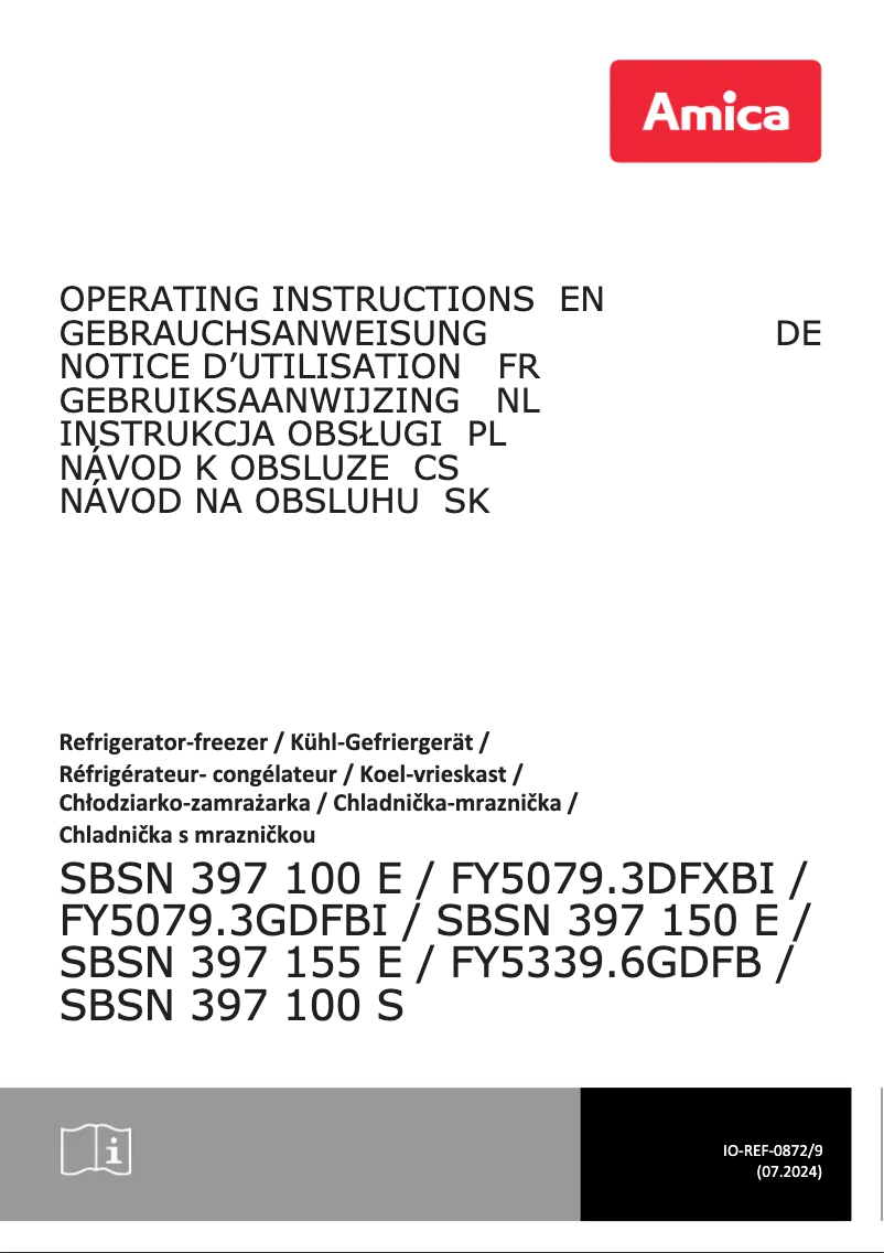 Page n°1 - Manuel utilisateur Amica FY5079.3GDFBI