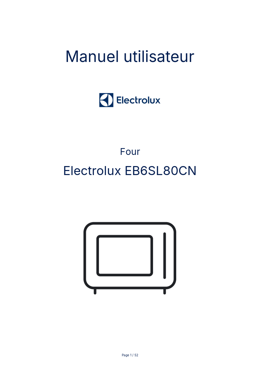 Image de la première page du manuel de l'appareil EB6SL80CN