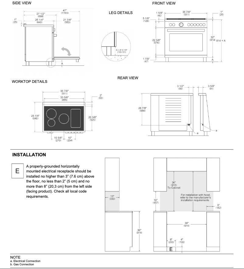 Página 1 del manual Guía de instalación Bertazzoni MAS365INMNEV