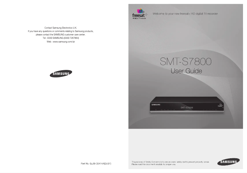 Image de la première page du manuel de l'appareil SMT-S7800