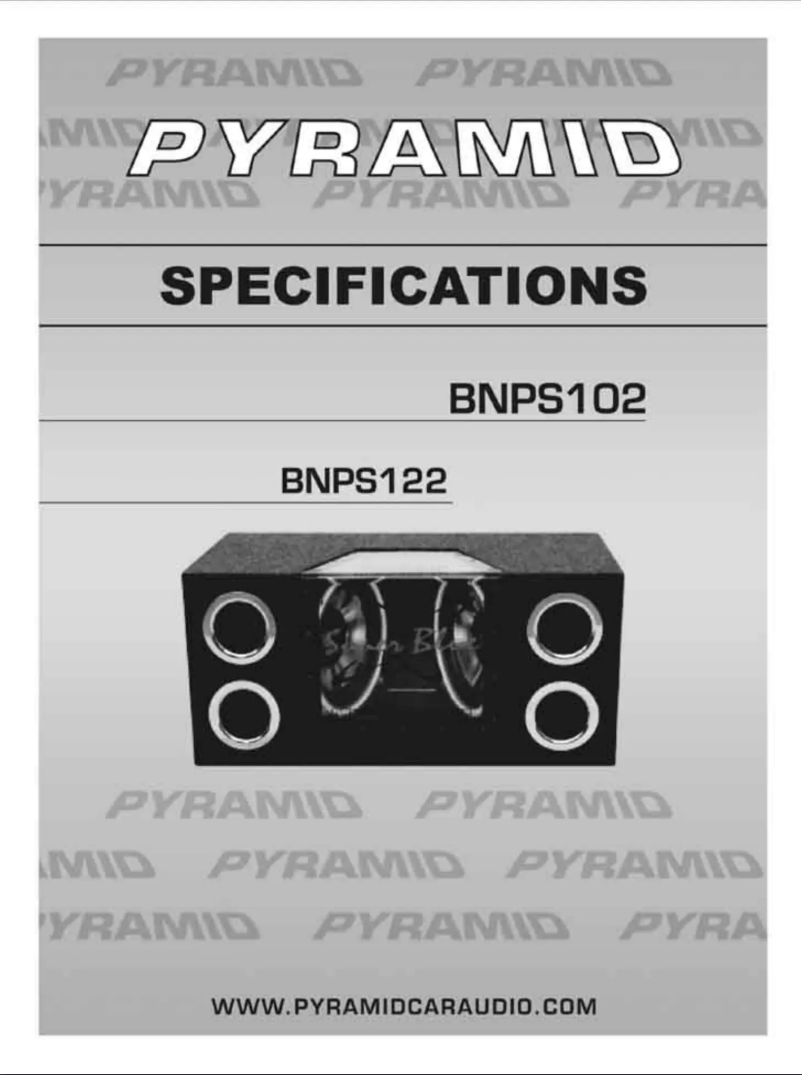 Page n°1 - Manuel utilisateur Pyramid BNPS102