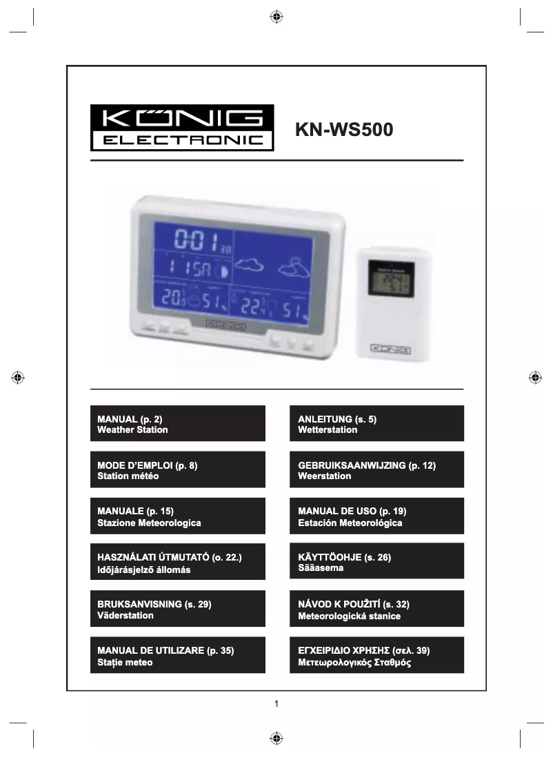 Page n°1 - Manuel utilisateur Konig KN-WS500