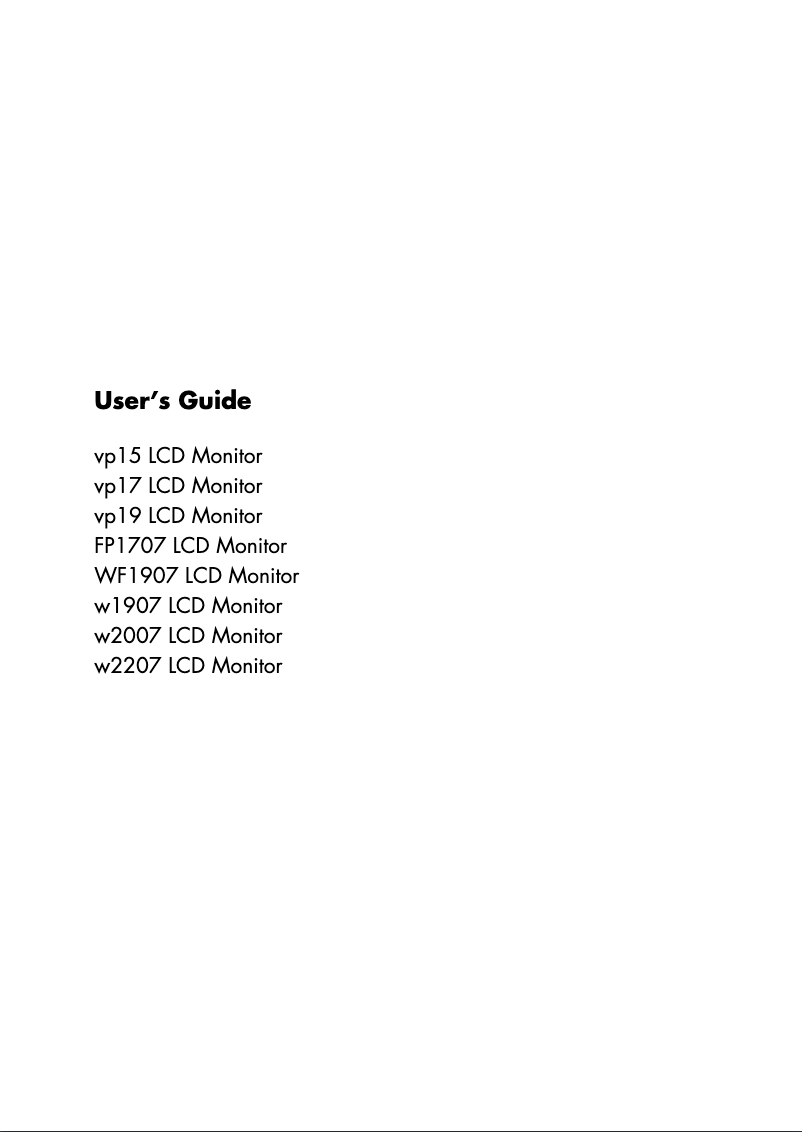 Image de la première page du manuel de l'appareil W2007