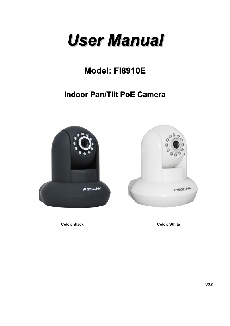 Page n°1 - Manuel utilisateur Foscam FI8910E