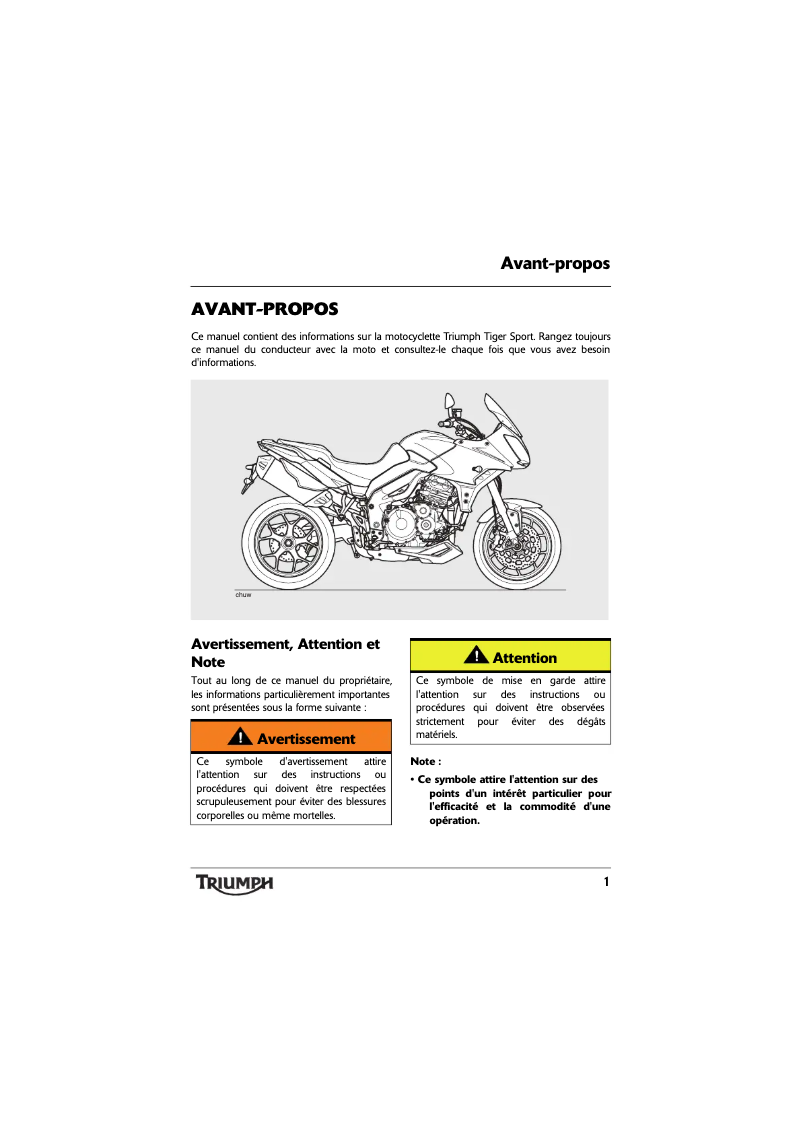 Image de la première page du manuel de l'appareil Tiger Sport (2014)