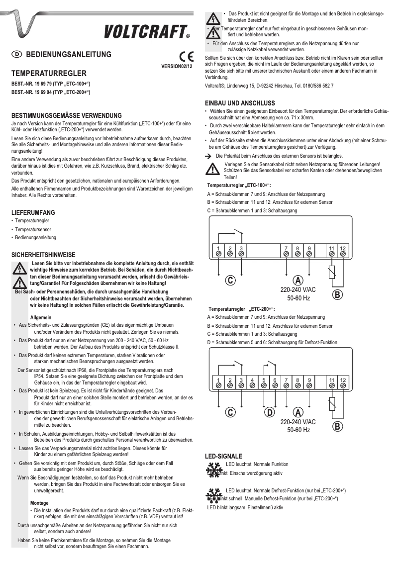 Image de la première page du manuel de l'appareil ETC-200