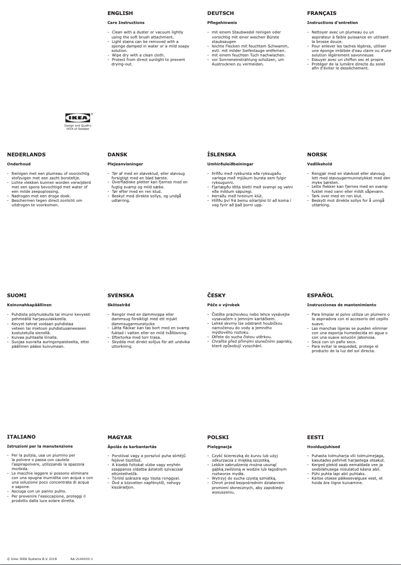 Page 1 de la notice Manuel utilisateur Ikea KORTGARDEN 004.175.60