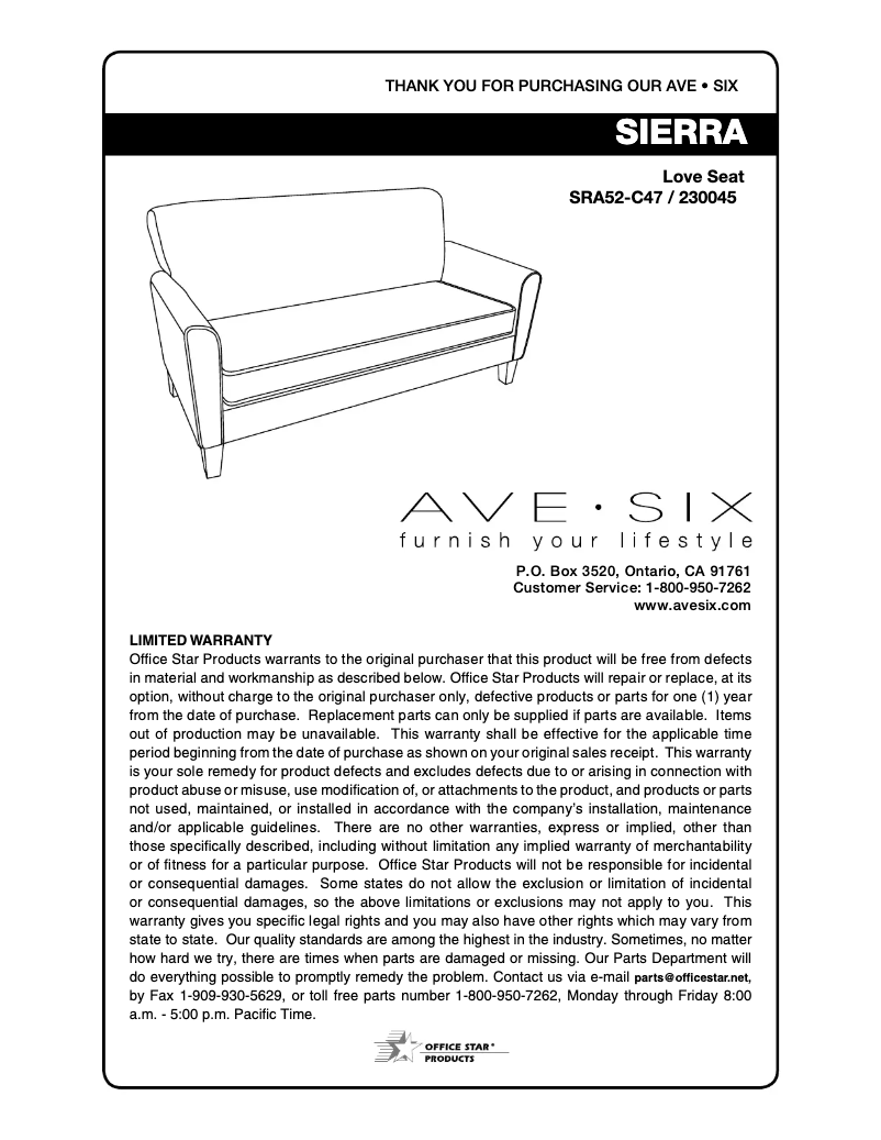 Image de la première page du manuel de l'appareil Sierra SRA52