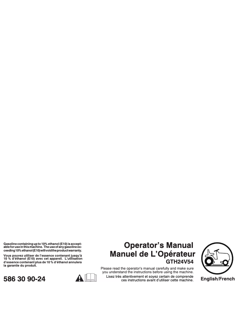 Page n°1 - Manuel utilisateur Husqvarna GTH24V54