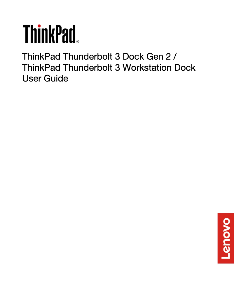 Page 1 of the manual User Manual Lenovo ThinkPad Thunderbolt 3 Workstation Dock