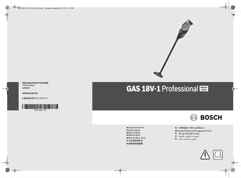Page n°1 - Manuel utilisateur Bosch GAS 18V-1 Professional