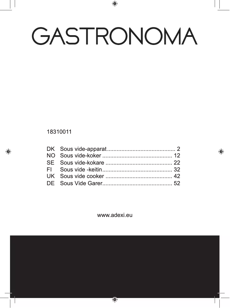 Página 1 del manual Manual de usuario Gastronoma 18310011