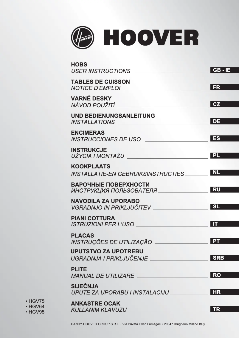 Page n°1 - Manuel utilisateur Hoover HGV64STCG B