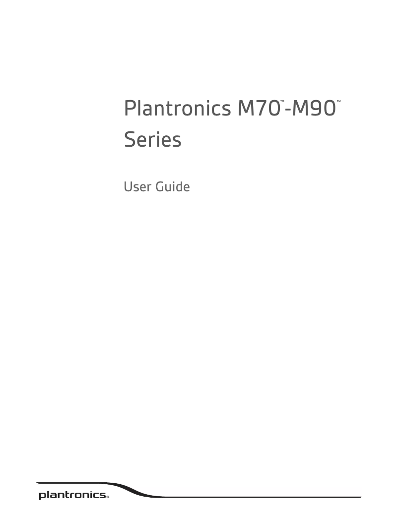 Page 1 of the manual User Manual Plantronics M70