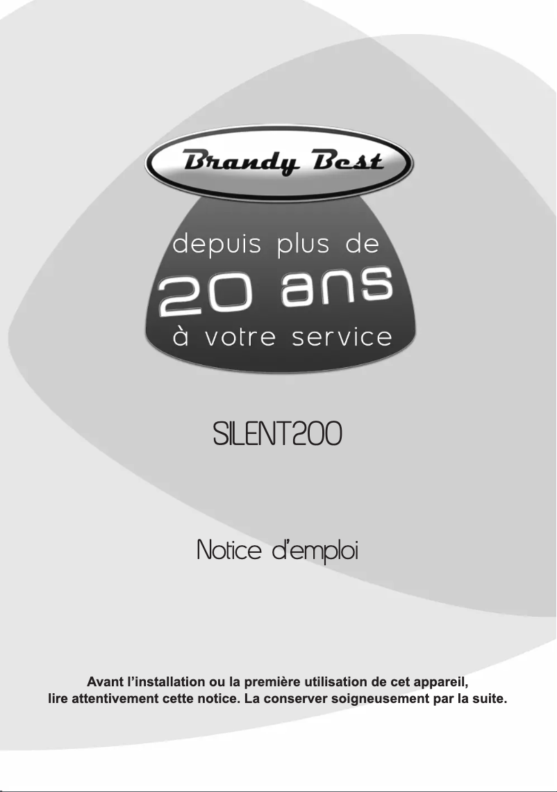 Image de la première page du manuel de l'appareil SILENT200