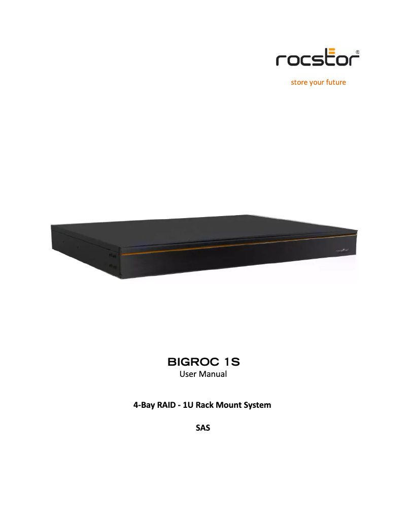 Page n°1 - Manuel utilisateur Rocstor BIGROC 1S