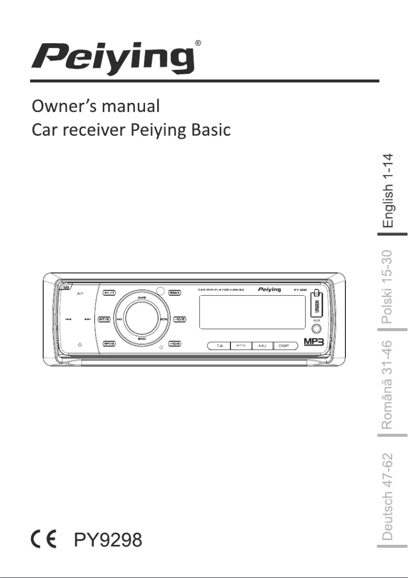 Image de la première page du manuel de l'appareil PY-9298