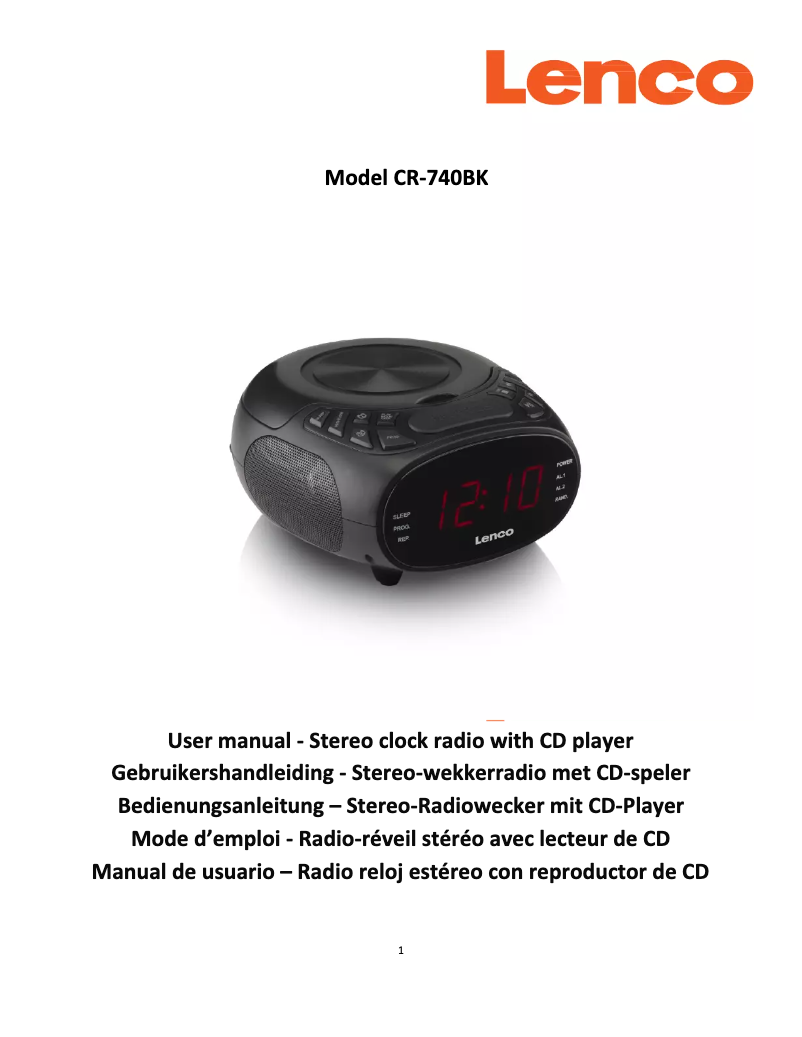 Image de la première page du manuel de l'appareil CR-740