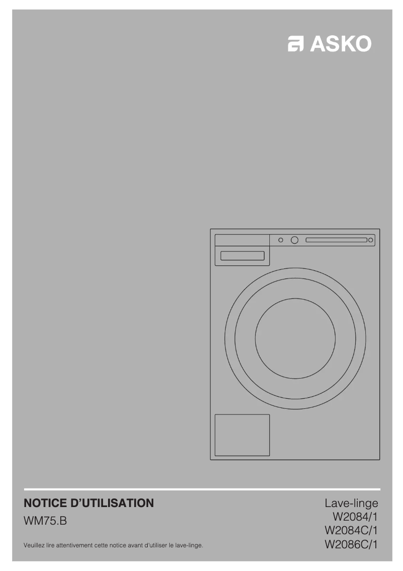 Image de la première page du manuel de l'appareil W2084/1