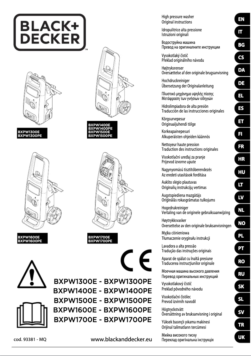 Page n°1 - Manuel utilisateur Black & Decker BXPW1400E