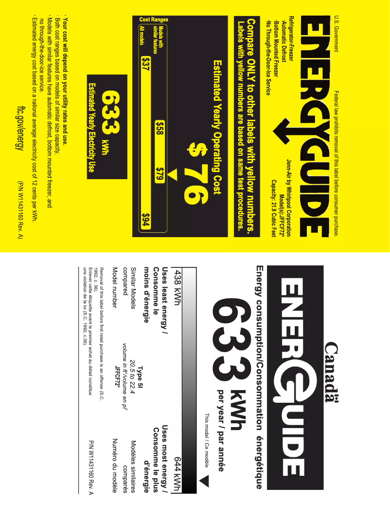 Image de la première page du manuel de l'appareil JFFCF72DKL