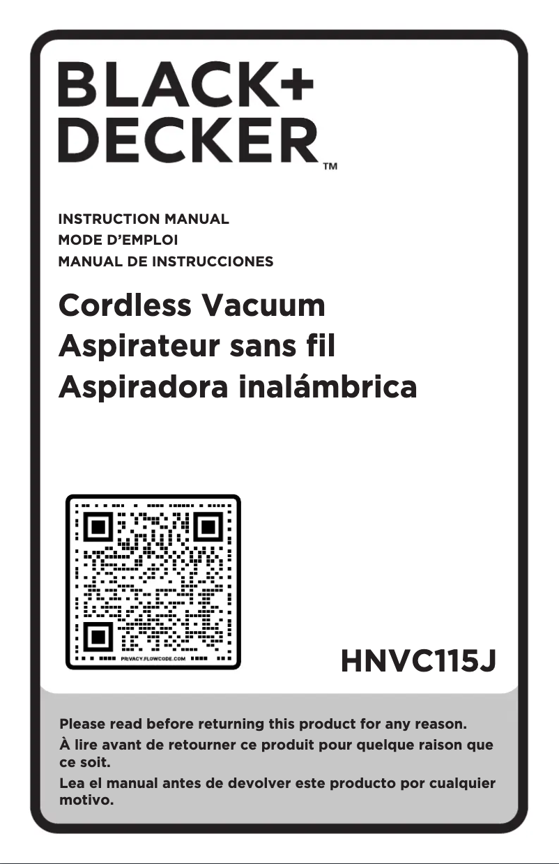 Image de la première page du manuel de l'appareil HNVC115J