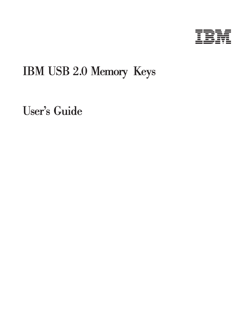 Page n°1 - Manuel utilisateur IBM Memory Key
