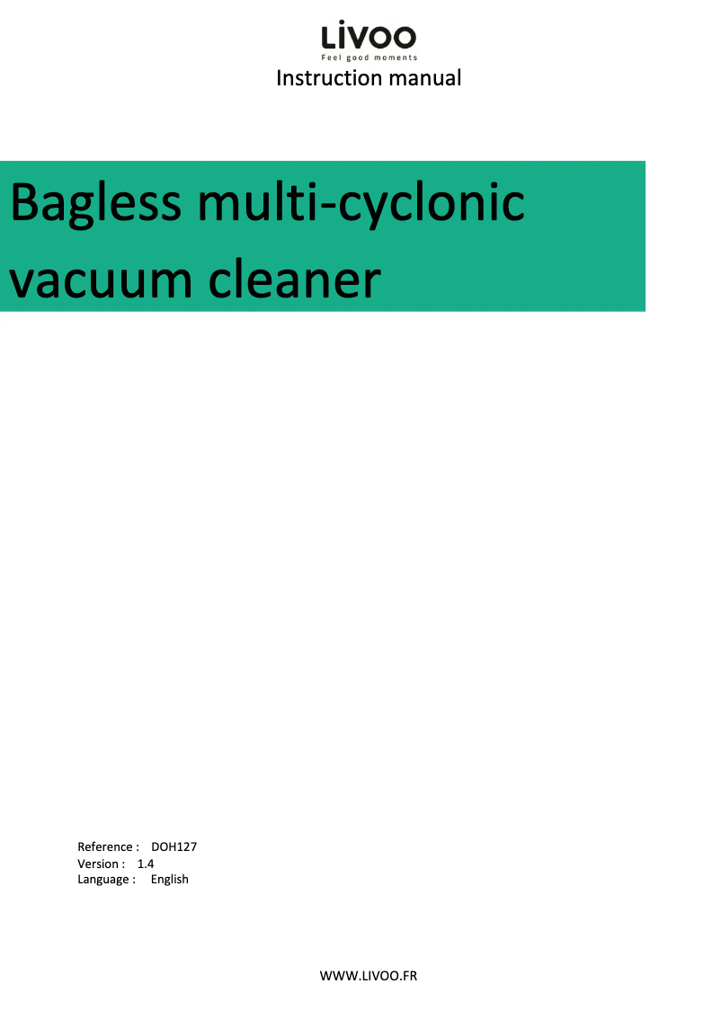 Page n°1 - Manuel utilisateur Livoo DOH127