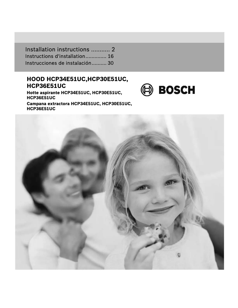 Page 1 de la notice Manuel utilisateur Bosch HCP30E51UC